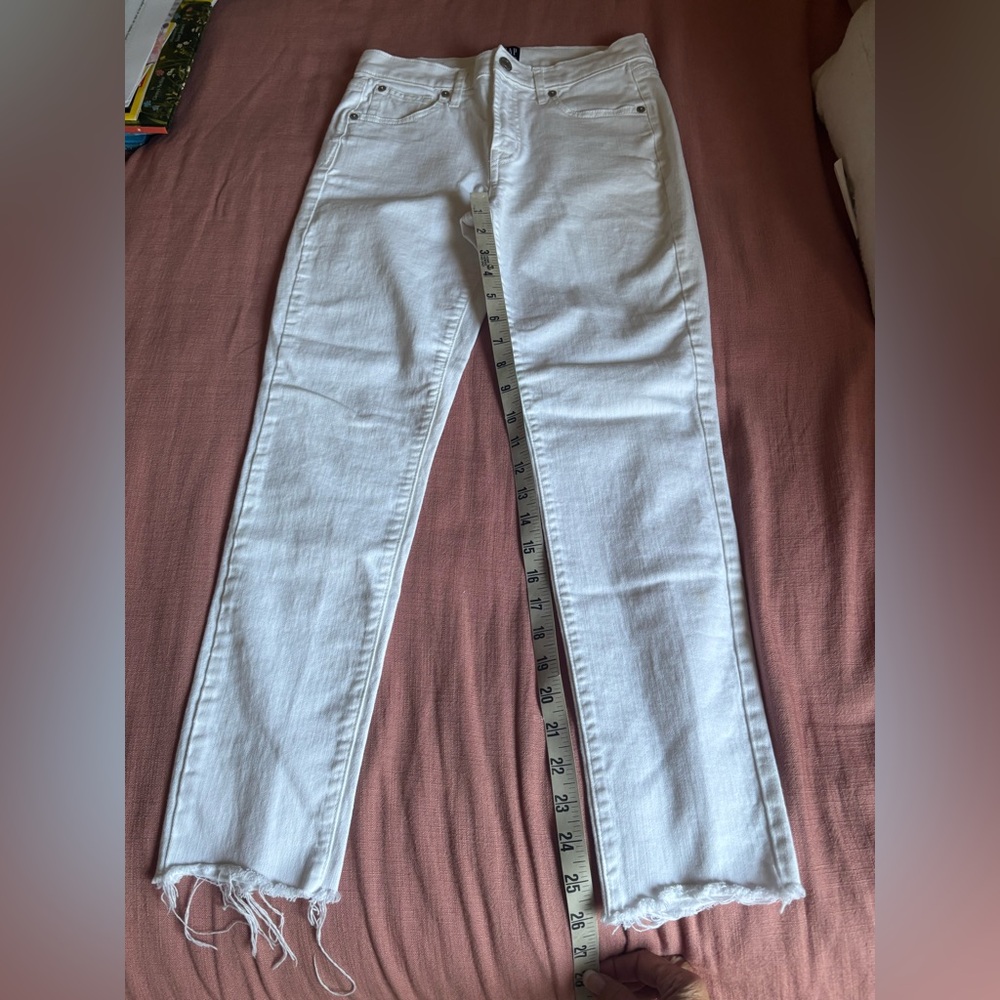 GAP White Straight Leg Jeans True Skinny Size 27 - Picture 2 of 6